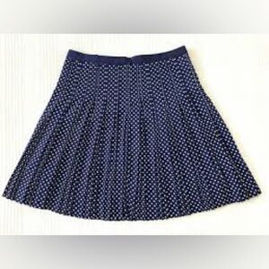 J. Crew Navy Blue and White Polka Dot Skater Skirt